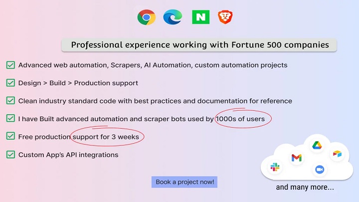 2260I will create awesome automation and scraper chrome extension bots