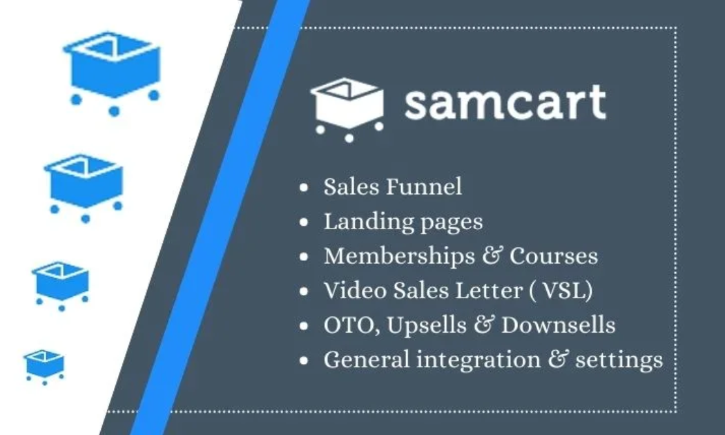 1160I will design samcart, samcart landing page, samcart sales funnel, samcart sales