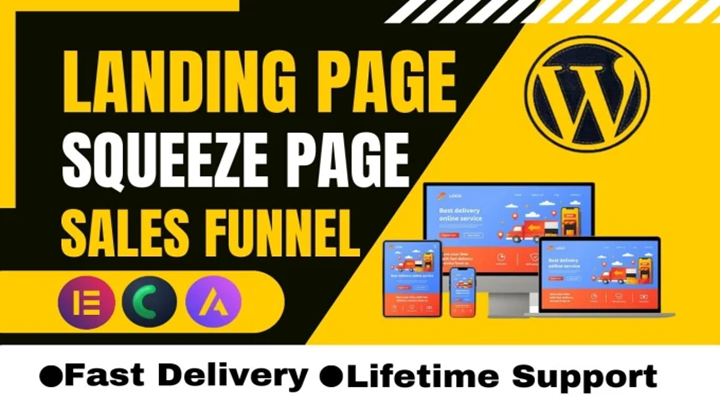 942I will build wordpress landing page design, squeeze page, sales page, or sales f