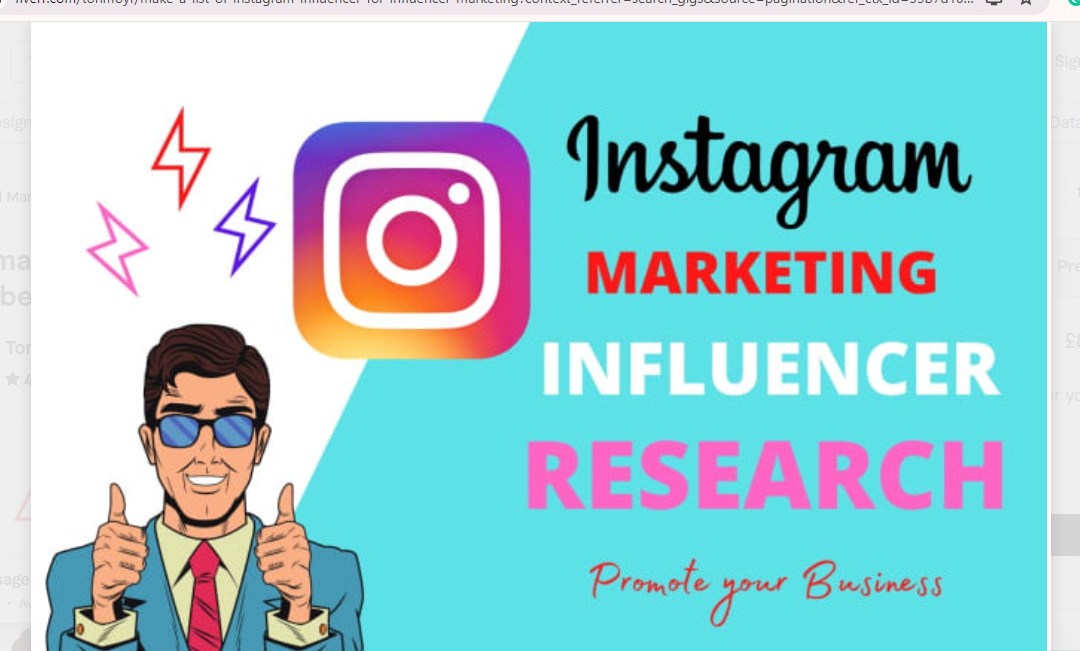 1379I will make a list of instagram influencer and youtube influencer research